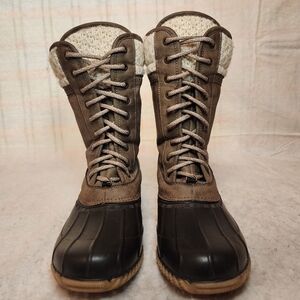 Women's Insulated Magellan Lace-Up Sweater Duck Rain Boots Size 9US